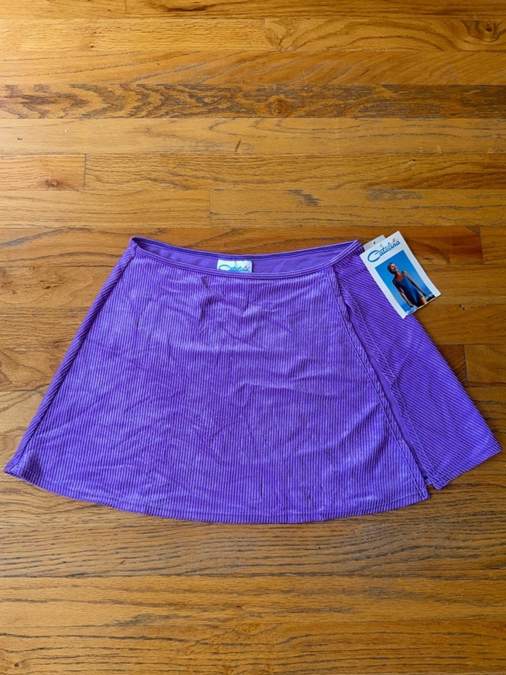 Vintage Catalina Lilac Ribbed Swim Coverup Skirt